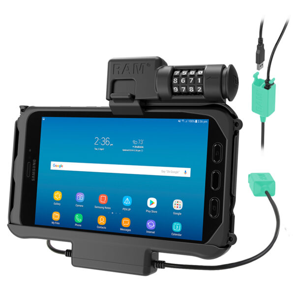 RAM Combo Locking Power più Dual USB Dock per Tab Active5 e 3 Ram Mounts RAM-HOL-SAM58PD2CLU - immagine 2