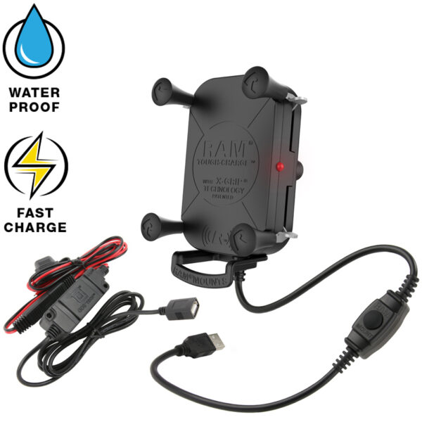 RAM® Tough-Charge™ Waterproof Wireless Charging Holder with Charger Ram Mounts RAM-HOL-UN12WB-V7M