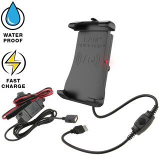 RAM® Quick-Grip™ Waterproof Wireless Charging Holder with Charger Ram Mounts RAM-HOL-UN14WB-V7M