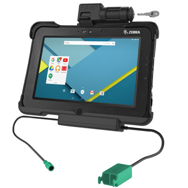 Chiave GDS Blocco Alimentazione più Doppio Dock USB per Zebra XSLATE L10 Ram Mounts RAM-HOL-ZE15PD2KLU