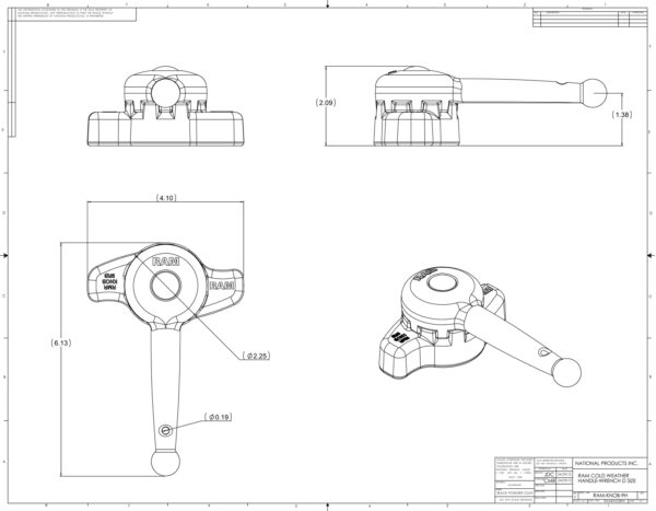 Componente Ram Mounts RAM-KNOB9HU RAM Hi-Torq per stringere la manopola di tipo D - immagine 2