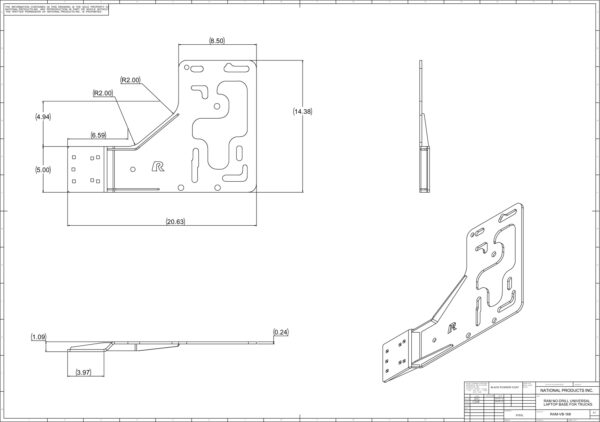 RAM No-Drill Base Universale per Veicoli Pesanti Ram Mounts RAM-VB-168 - immagine 2