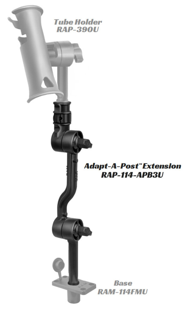 RAM Adapt-A-Post con braccio di estensione regolabile da 16" Ram Mounts RAP-114-APB3U - immagine 2