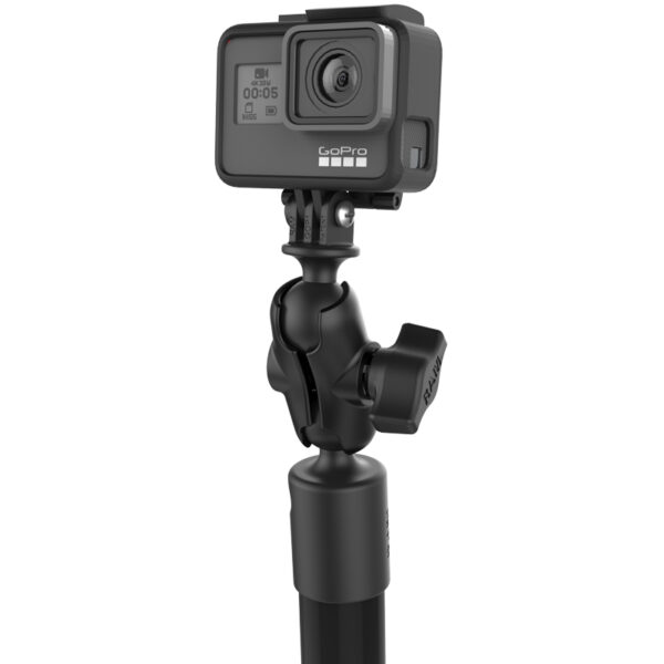 RAM Twist-Lock Supporto a ventosa con palo da 18" e adattatore per action cam Ram Mounts RAP-224-18-A-GOP1 - immagine 2