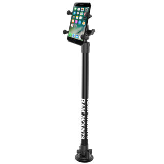 Supporto per telefono RAM X-Grip con base a ventosa Twist-Lock RAM e palo da 18" Ram Mounts RAP-224-18-A-UN7