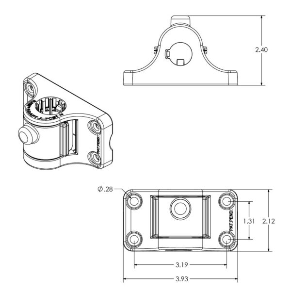 Tubo RAM Jr. con base da paratia universale Adapt-A-Post RAM Ram Mounts RAP-390-AAPUBU - immagine 3