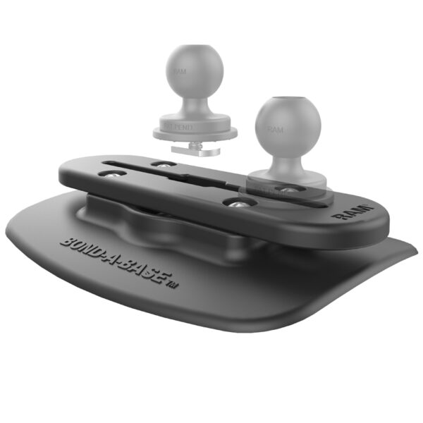 RAM Bond-A-Base Base Adesiva Nera con RAM Tough-Track Ram Mounts RAP-398-BLK-TRACK-AU - immagine 2