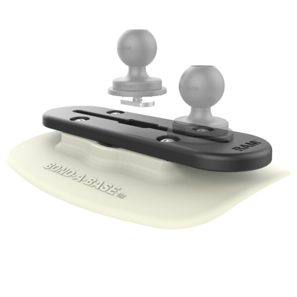 RAM® Bond-A-Base™ Adhesive Base with RAM® Tough-Track™ Ram Mounts RAP-398-GRY-TRACK-A - immagine 2
