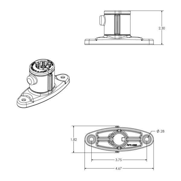 RAM Base universale Adapt-A-Post 2-Drill DownRM Ram Mounts RAP-AAPUDTU - immagine 5