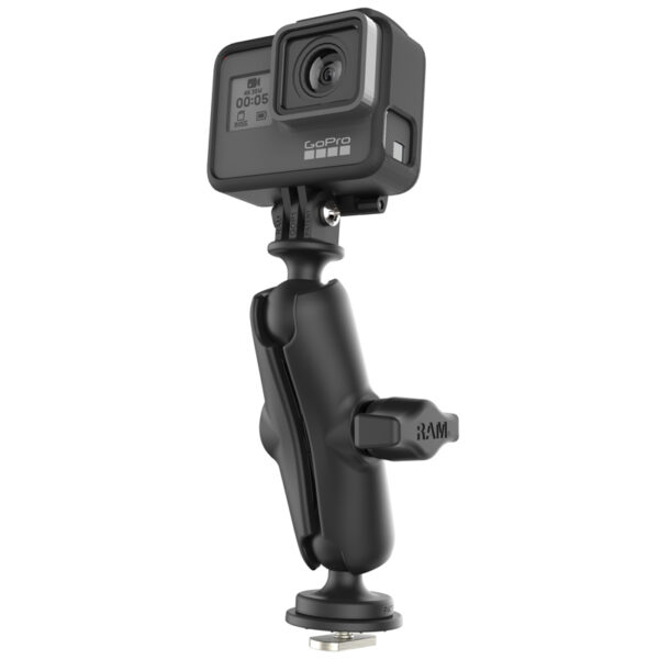 Supporto nautico Ram Mounts RAP-B-202-GOP1-354-TRA1U con base a T Track Ball e adattatore per videocamera