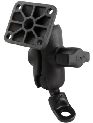RAM Doppio supporto a sfera con adattatore a testa di bullone angolato da 9 mm e piastra AMPS Ram Mounts RAP-B-272-A-347U