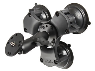 RAM Twist-Lock Supporto a Tripla Ventosa con Piastra Tonda e Perno 1/4"-20 Ram Mounts RAP-B-365-224-202AU