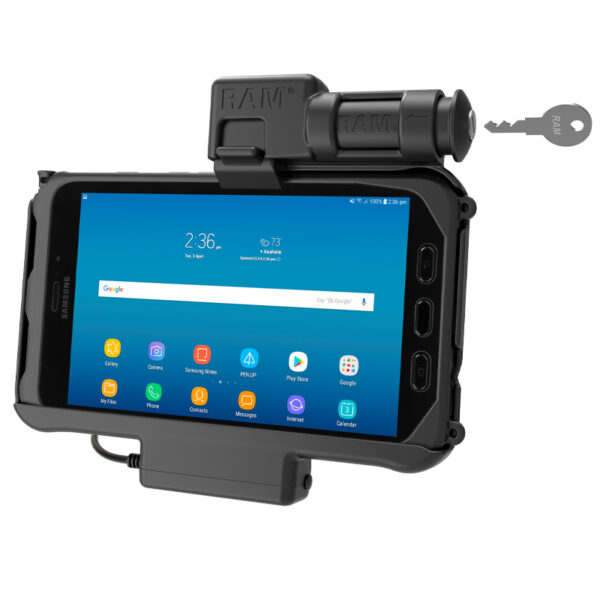 Mascherina antifurto a chiave Ram Mounts RAM-HOL-SAM58PKLU per Samsung Galaxy Tab Active3 & Tab Active5 - immagine 2