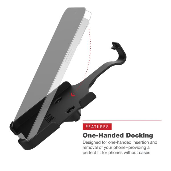 Mascherina Cradle (culla) HOLDER Ram Mounts RAM-HOL-AP38U per iPhone 13, 13 Pro, 14, 14 Pro e 15 - immagine 5