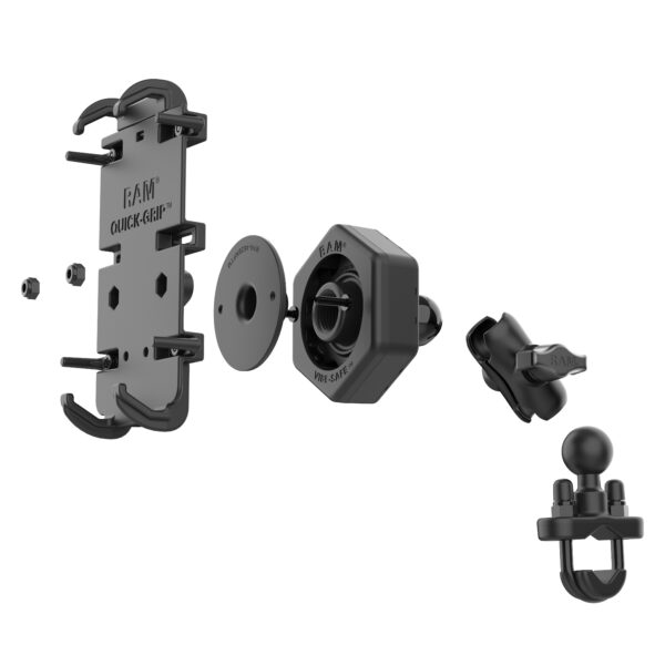Supporto a manubrio moto Ram Mounts RAM-B-149Z-A-PD4-462 per smartphone oltre 6" e antivibrazione Vibe-Safe. - immagine 3