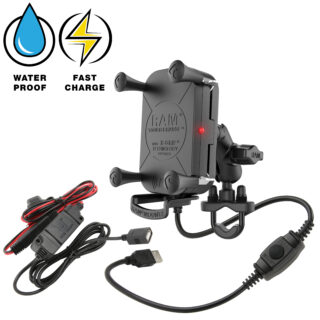 RAM Tough-Charge 15W Supporto per moto con ricarica wireless impermeabile Ram Mounts RAM-B-149Z-A-UN12W-V7M-1