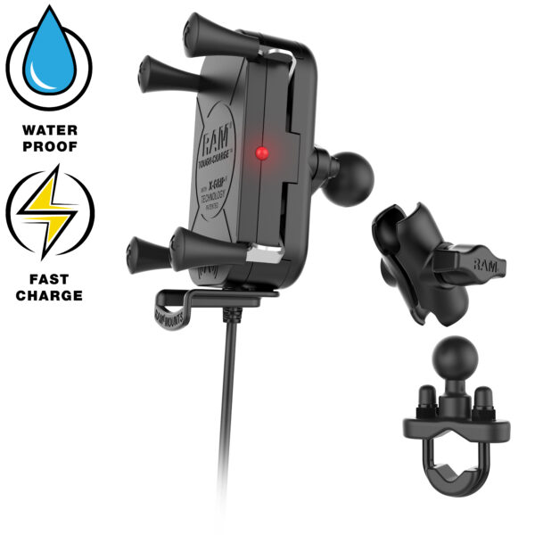 RAM Tough-Charge 15W Supporto per moto con ricarica wireless impermeabile Ram Mounts RAM-B-149Z-A-UN12W-V7M-1 - immagine 3