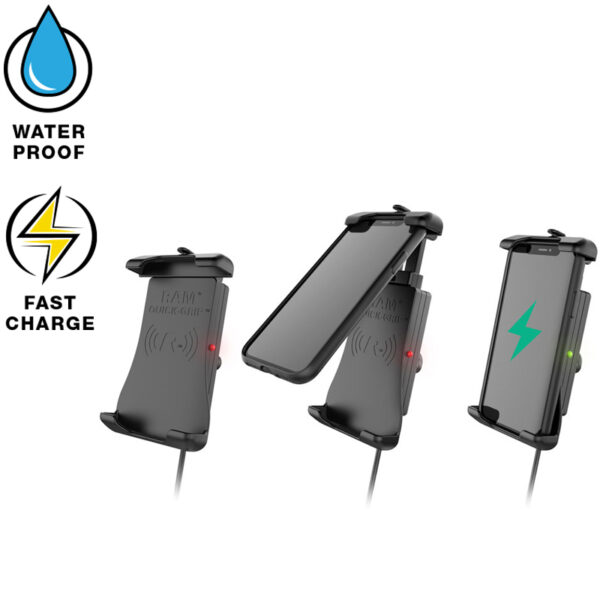 RAM Quick-Grip 15W Supporto a ventosa per ricarica wireless impermeabile Ram Mounts RAM-B-166-UN14W-1 - immagine 2