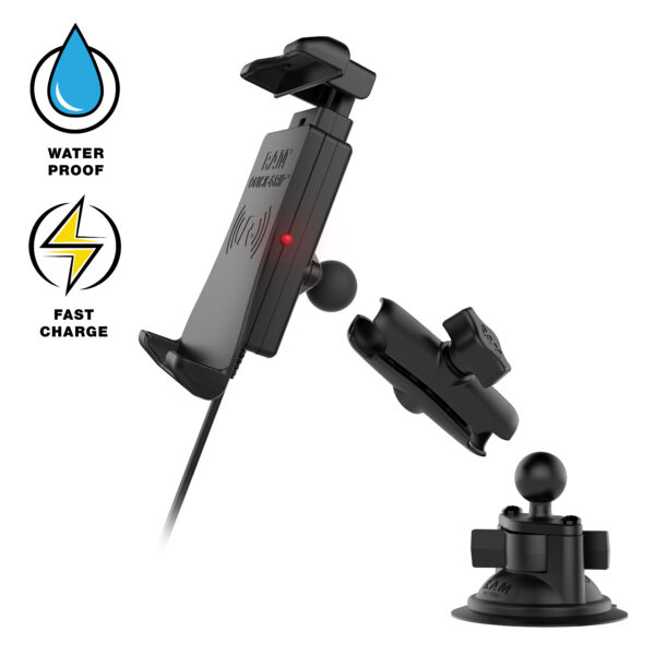 RAM Quick-Grip 15W Supporto a ventosa per ricarica wireless impermeabile Ram Mounts RAM-B-166-UN14W-1 - immagine 3
