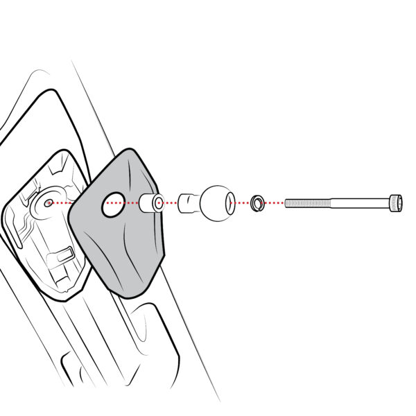 RAM Maniglia di Presa M6 Bullone Kit di Ricambio con Base a Sfera Ram Mounts RAM-B-367B-M6U - immagine 4