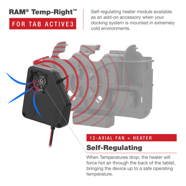 RAM Temp-Right Dock Heating Module per Samsung Tab Active5 e 3 Ram Mounts RAM-DOCK-HEATER1-CU - immagine 4
