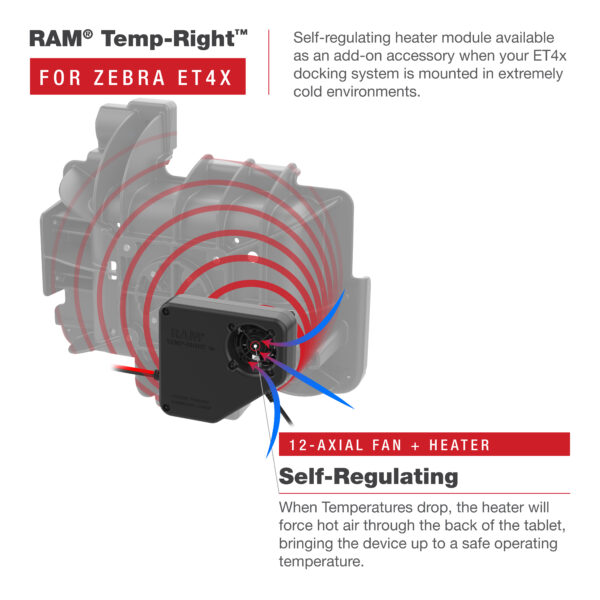 RAM Temp-Right Dock Heating Module per Zebra ET4x Ram Mounts RAM-DOCK-HEATER1-DU - immagine 4