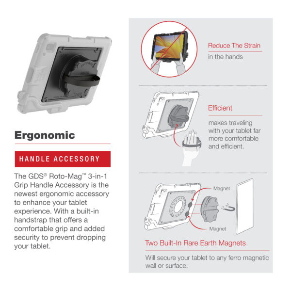 GDS Roto-Mag 3-in-1 Grip Handle Accessorio per Zebra ET4x 10" Tablet Ram Mounts RAM-GDS-ROTO2-ZE21U - immagine 3