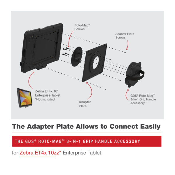 GDS Roto-Mag 3-in-1 Grip Handle Accessorio per Zebra ET4x 10" Tablet Ram Mounts RAM-GDS-ROTO2-ZE21U - immagine 4