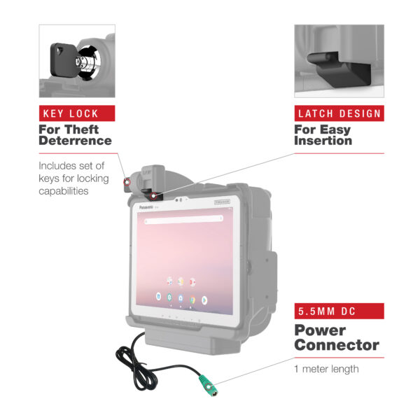 RAM Dock Alimentato con Bloccaggio per Panasonic FZ-A3 Ram Mounts RAM-HOL-PAN16PLU - immagine 8