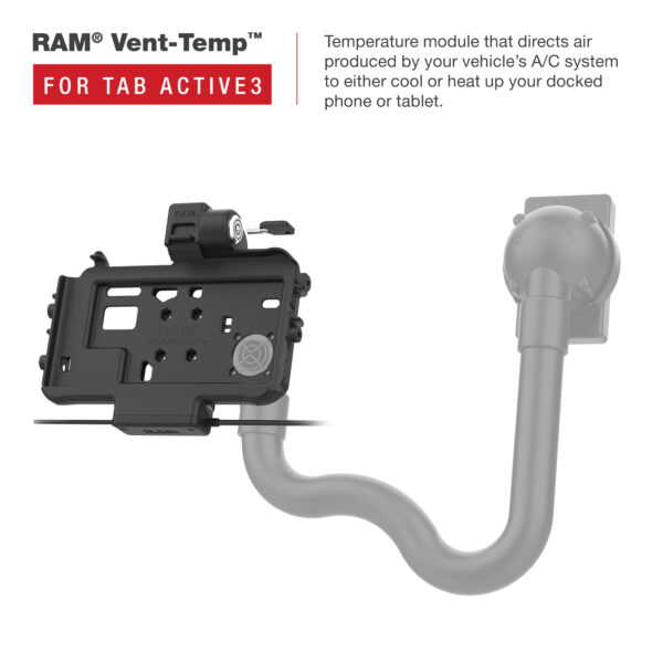 RAM Low-Profile Locking Power + Single USB Dock for Tab Active5 & 3 Ram Mounts RAM-HOL-SAM58PDKLTU - immagine 4