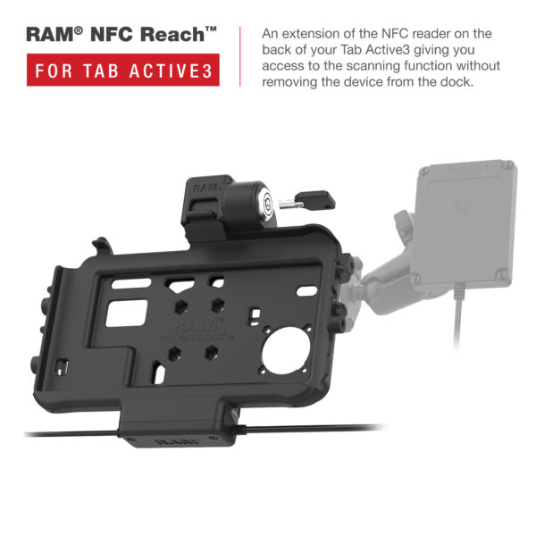 RAM Low-Profile Locking Power + Single USB Dock for Tab Active5 & 3 Ram Mounts RAM-HOL-SAM58PDKLTU - immagine 5