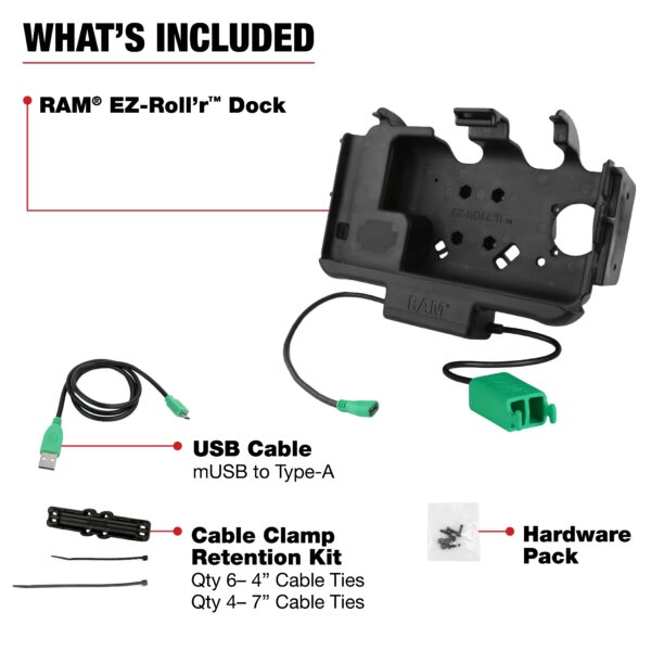 RAM EZ Roll'r Dock Dual USB modulare per Samsung Tab Active5 e 3 Ram Mounts RAM-HOL-SAM60PD2NU - immagine 4