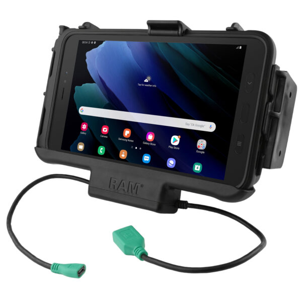 RAM EZ-Roll'r Modular Power + Single USB Dock Samsung Tab Active5 & 3 Ram Mounts RAM-HOL-SAM60PDNU