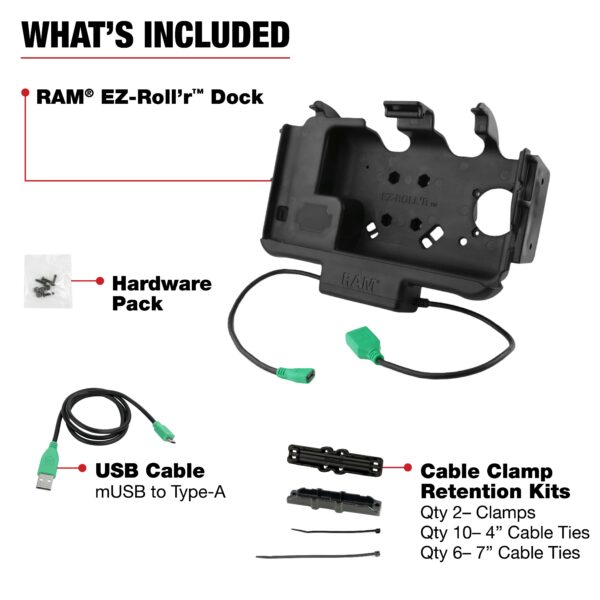 RAM EZ-Roll'r Modular Power + Single USB Dock Samsung Tab Active5 & 3 Ram Mounts RAM-HOL-SAM60PDNU - immagine 4