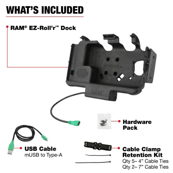 Docking alimentato Ram Mounts RAM-HOL-SAM60PNU per Samsung Tab Active5 con fori laterali per periferiche - immagine 4