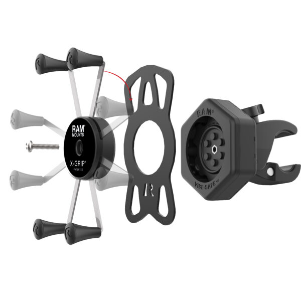 RAM X-Grip Supporto per telefono grande con Vibe-Safe e piccolo Tough-Claw Ram Mounts RAM-HOL-UN10-462-400 - immagine 5