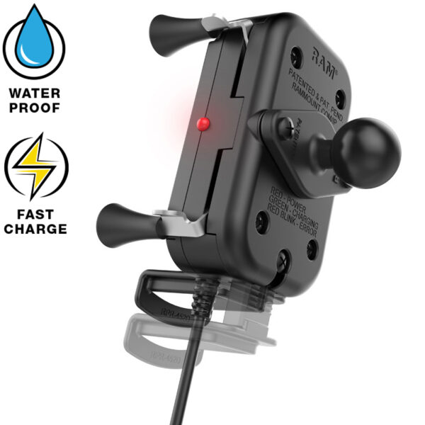 RAM Tough-Charge 15W Supporto di ricarica wireless impermeabile con caricabatterie Ram Mounts RAM-HOL-UN12WB-V7M-1 - immagine 3