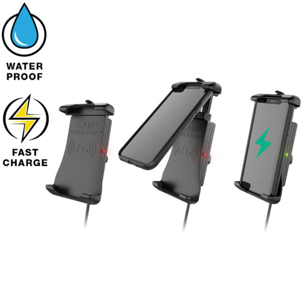 RAM Quick-Grip 15W Supporto di ricarica wireless impermeabile con sfera Ram Mounts RAM-HOL-UN14WB-1 - immagine 2