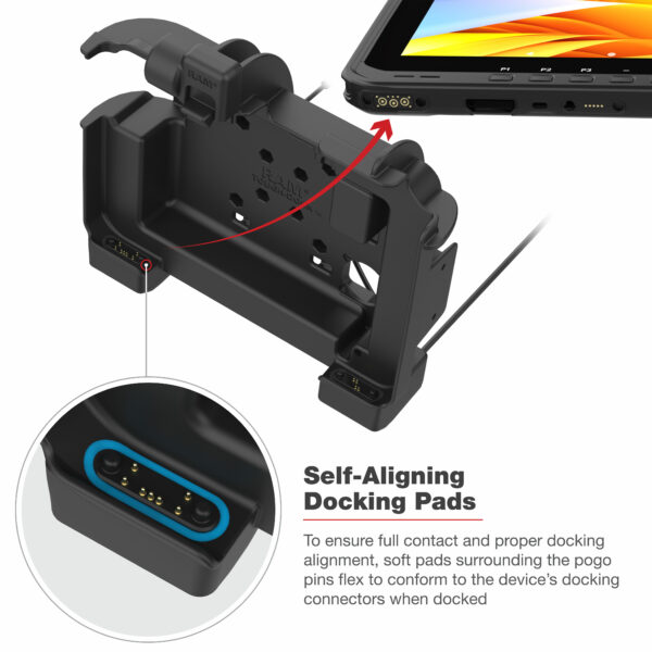 RAM Power più Dual USB Locking Dock per Zebra ET6x - Perni riscaldati Ram Mounts RAM-HOL-ZE25PD2HLU - immagine 5