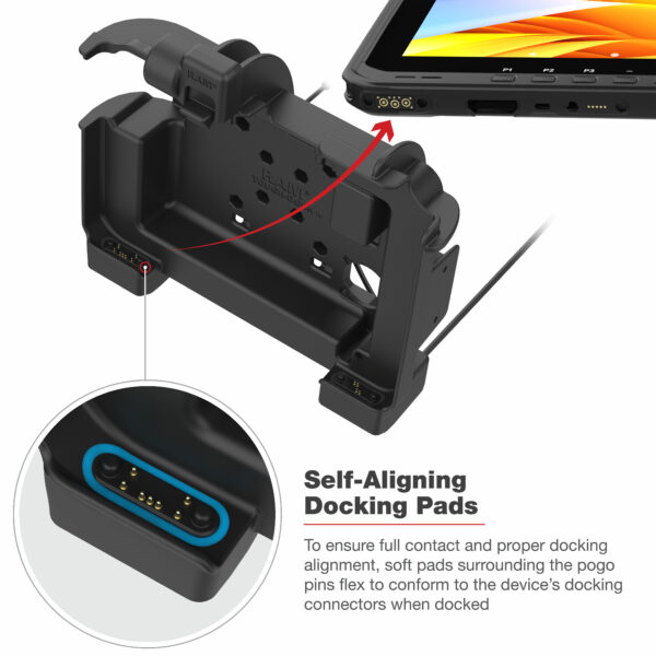 RAM Power più Dual USB Locking Dock per Zebra ET6x Ram Mounts RAM-HOL-ZE25PD2LU - immagine 5