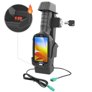 RAM Dock Alimentato con Blocco più USB-A Singolo per Zebra TC8300 - Perni Riscaldati Ram Mounts RAM-HOL-ZE26PDHLU