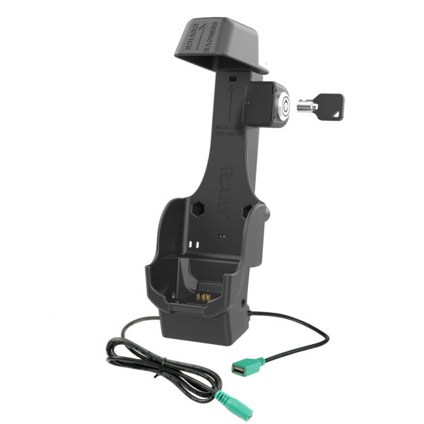 RAM Dock Alimentato con Blocco più USB-A Singolo per Zebra TC8300 - Perni Riscaldati Ram Mounts RAM-HOL-ZE26PDHLU - immagine 2