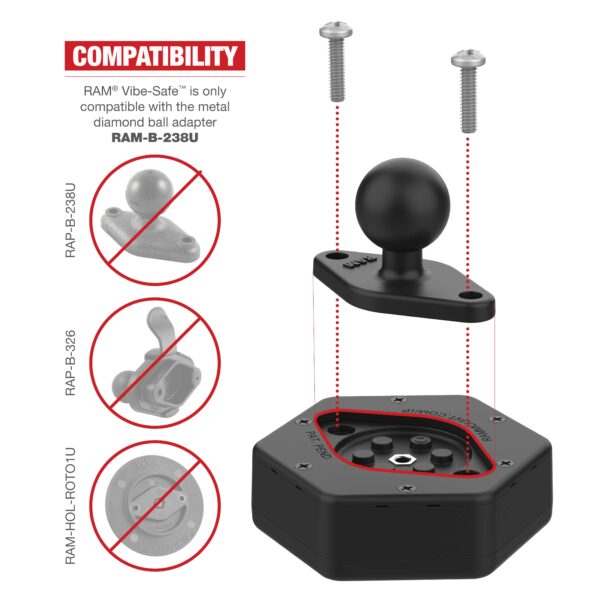Holders Ram Mounts RAP-462NPT con sistema antivibrazione e attacco NPT a 2 fori - immagine 5