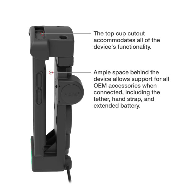 Dock alimentato GDS più USB-A per Zebra EC50/55 Ram Mounts RAM-GDS-DOCK-V12-ZE16CPDU - immagine 6