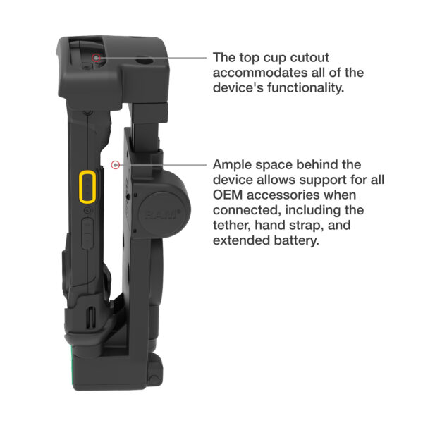 Dock alimentato GDS per Zebra TC73/78 Ram Mounts RAM-GDS-DOCK-V12-ZE35CPU - immagine 6