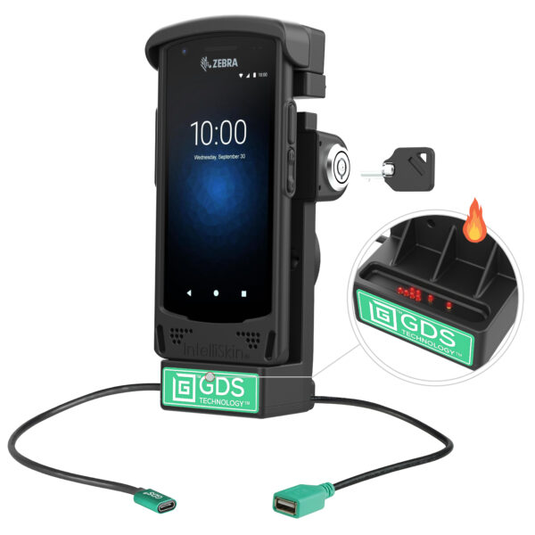 Dock Alimentato GDS Locking più USB-A per Zebra EC50/55 - Perni Riscaldati Ram Mounts RAM-GDS-DOCKL-V12-ZE16CPDHU