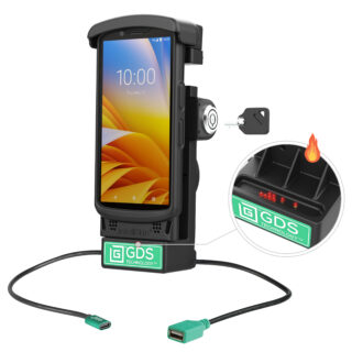 Dock alimentato con bloccaggio GDS più USB-A per Zebra TC2x e TC5x - Perni riscaldati Ram Mounts RAM-GDS-DOCKL-V12-ZE2434CPDHU