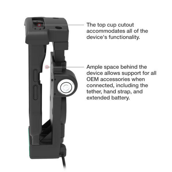 Dock alimentato con blocco GDS più USB-A per Zebra TC2x e TC5x Ram Mounts RAM-GDS-DOCKL-V12-ZE2434CPDU - immagine 6
