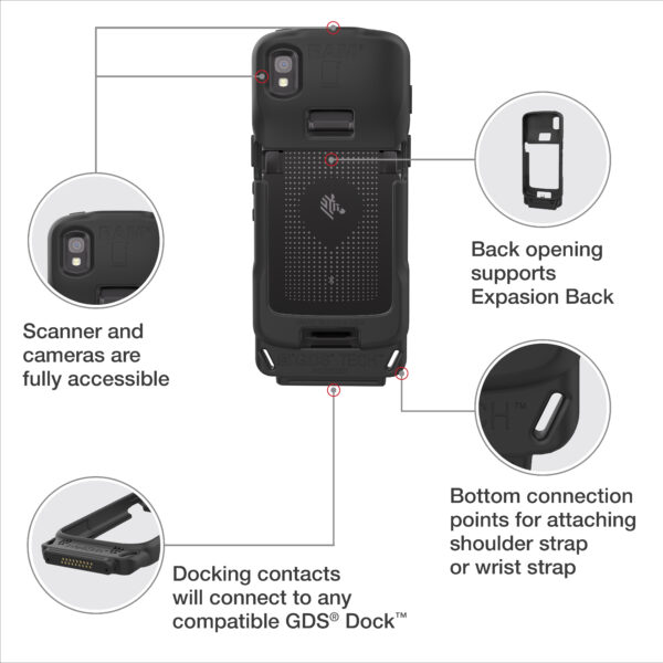 IntelliSkin per Zebra TC22/27 Ram Mounts RAM-GDS-SKIN-ZE24 - immagine 5