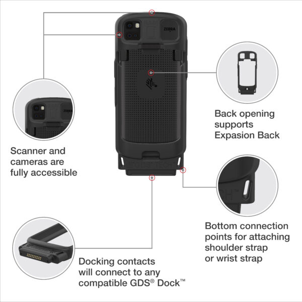 IntelliSkin per Zebra TC53/58 Ram Mounts RAM-GDS-SKIN-ZE34 - immagine 5